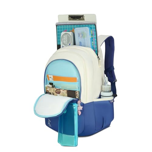 Skybags Celeste 37L Blue Casual Backpack for Girls with 3 Compartments & Adjustable Shoulder Strap | 16 Inch Padded Laptop Sleeve | Quick Access Front Pocket & Rain Cover | Perfect for School & Travel