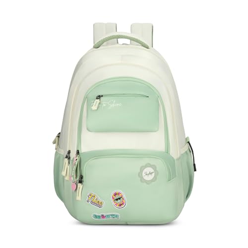 Skybags Celeste 37L Green Casual Backpack for Girls with 3 Compartment & Adjustable Shoulder Strap | 16 Inch Padded Laptop Sleeve | Quick Access Front Pocket & Rain Cover | Perfect for School & Travel