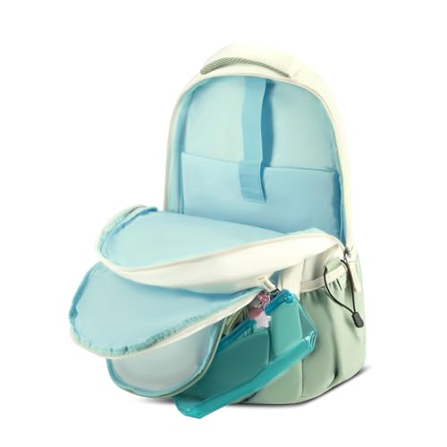 Skybags Celeste 37L Green Casual Backpack for Girls with 3 Compartment & Adjustable Shoulder Strap | 16 Inch Padded Laptop Sleeve | Quick Access Front Pocket & Rain Cover | Perfect for School & Travel