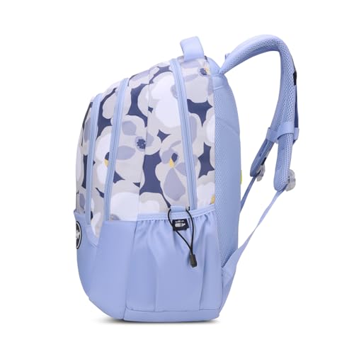 Skybags Stella 37L Floral Print Casual Backpack for Girls with 3 Compartments & Adjustable Shoulder Strap | 16 Inch Padded Laptop Sleeve | Detachable Happy Pouch | Perfect for School & Travel