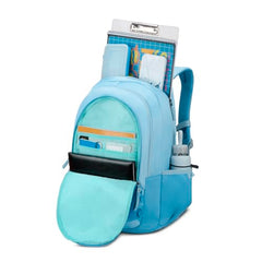 Skybags Glow 37L Blue Casual Backpack for Girls with 3 Compartments & Adjustable Shoulder Strap | Quick Access Front Pocket | Side Pockets | Air Mesh Back Panel | Perfect for School & Travel