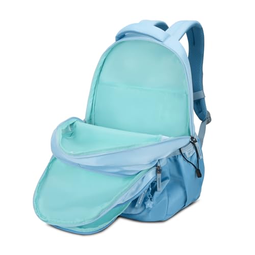 Skybags Glow 37L Blue Casual Backpack for Girls with 3 Compartments & Adjustable Shoulder Strap | Quick Access Front Pocket | Side Pockets | Air Mesh Back Panel | Perfect for School & Travel