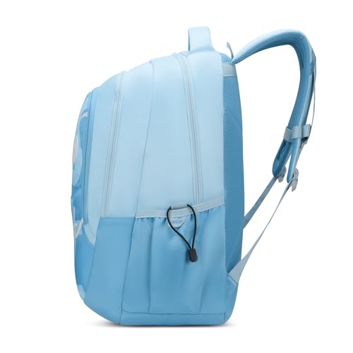 Skybags Glow 37L Blue Casual Backpack for Girls with 3 Compartments & Adjustable Shoulder Strap | Quick Access Front Pocket | Side Pockets | Air Mesh Back Panel | Perfect for School & Travel
