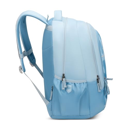 Skybags Glow 37L Blue Casual Backpack for Girls with 3 Compartments & Adjustable Shoulder Strap | Quick Access Front Pocket | Side Pockets | Air Mesh Back Panel | Perfect for School & Travel