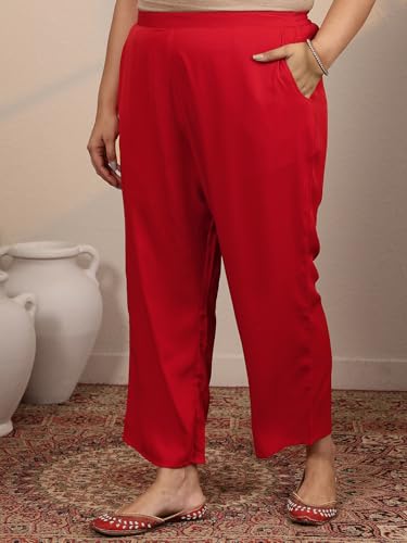 Extra Love By Libas Printed Silk blend Straight Kurta Set for Women (500338-3XL)