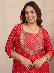 Extra Love By Libas Printed Silk blend Straight Kurta Set for Women (500338-3XL)