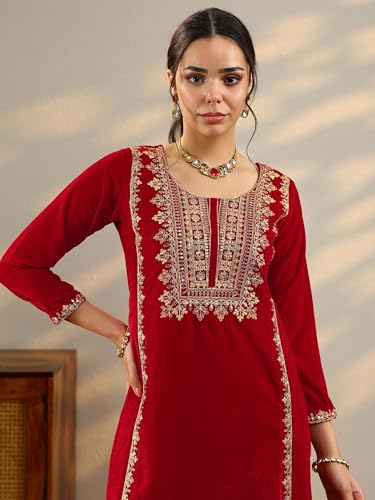 Libas Women's Velvet Kurta Set