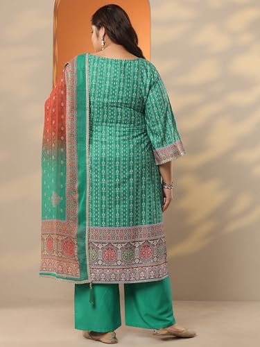 Extra Love By Libas Printed Silk blend Straight Kurta Set for Women (500443-3XL)