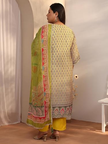 Extra Love By Libas Printed Silk blend Straight Kurta Set for Women (500445-4XL)