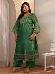 Extra Love By Libas Printed Silk blend Straight Kurta Set for Women (500487-3XL)