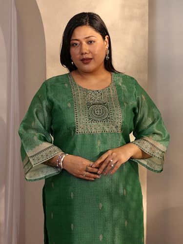 Extra Love By Libas Printed Silk blend Straight Kurta Set for Women (500487-3XL)