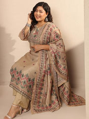 Extra Love By Libas Printed Silk Blend Straight Kurta Set For Women (500488-3Xl)