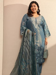 Extra Love By Libas Printed Silk Blend Straight Kurta Set For Women (500492-3Xl)