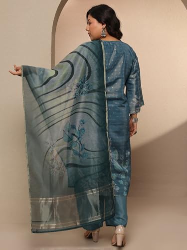 Extra Love By Libas Printed Silk Blend Straight Kurta Set For Women (500492-3Xl)