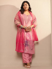 Extra Love By Libas Printed Silk Blend Straight Kurta Set For Women (500493-3Xl)