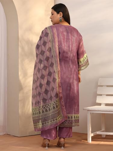 Extra Love By Libas Printed Silk blend Straight Kurta Set for Women (500495-3XL)