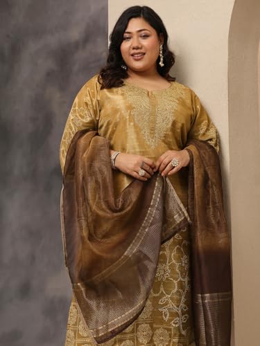 EXTRA LOVE BY LIBAS Printed Silk Blend Straight Kurta Set for Women (500501-3XL)