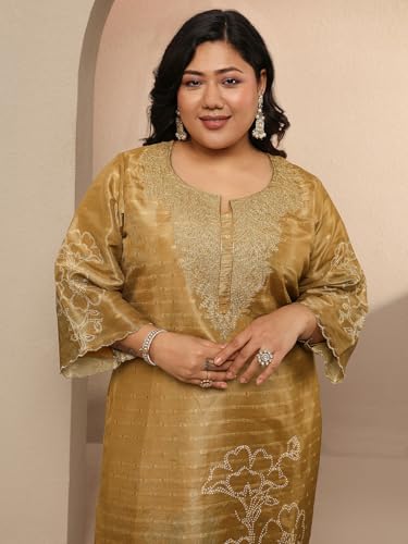 EXTRA LOVE BY LIBAS Printed Silk Blend Straight Kurta Set for Women (500501-3XL)