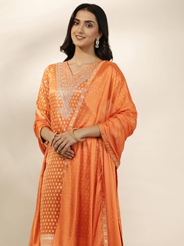 Libas Woven Design Silk Blend Straight Kurta Set For Women (99813Xxl)