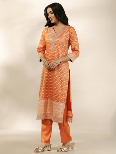 Libas Woven Design Silk Blend Straight Kurta Set For Women (99813Xxl)