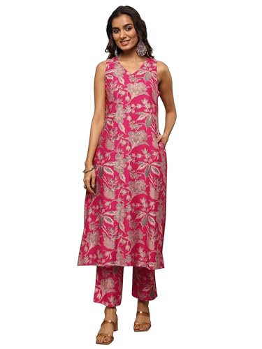 Libas printed silk blend co-ord set for ladies, featuring a stylish kurti and matching bottoms in vibrant print.
