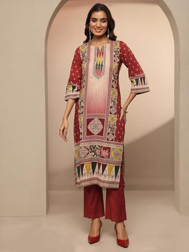 Libas Printed Cotton Straight Kurta Set For Women (401168M)