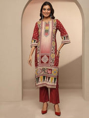 Libas Printed Cotton Straight Kurta Set For Women (401168M)