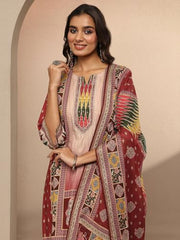 Libas Printed Cotton Straight Kurta Set For Women (401168M)