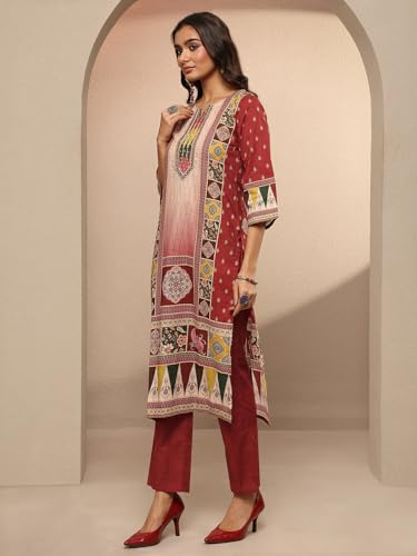 Libas Printed Cotton Straight Kurta Set For Women (401168M)