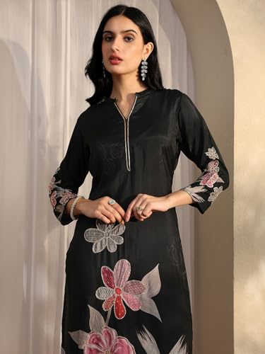 Libas Printed Silk blend Straight Kurta With Trousers With Dupatta (401176XXL)