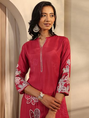 Libas Printed Silk blend Straight Kurta With Trousers and Dupatta-401177XXL