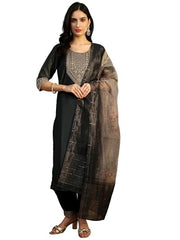 Libas Yoke Design Silk Blend Straight Kurta Set For Women (401179S)