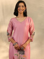 Libas Printed Silk Blend Straight Kurta With Trouser and Dupatta-401183XL