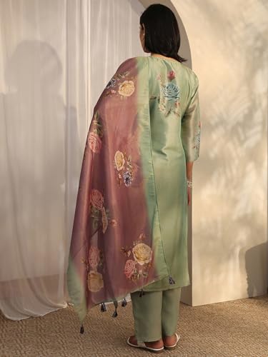 Libas Printed Silk Blend Straight Kurta Set For Women (401184XXL)