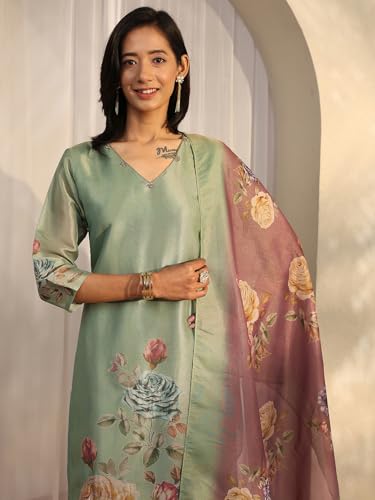 Libas Printed Silk Blend Straight Kurta Set For Women (401184XXL)