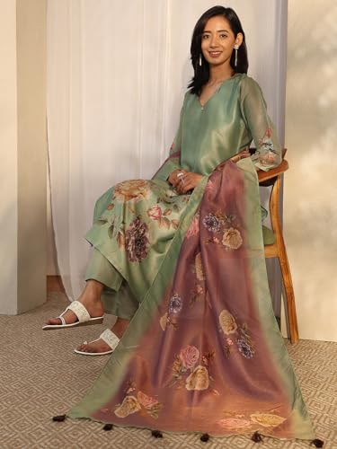 Libas Printed Silk Blend Straight Kurta Set For Women (401184XXL)