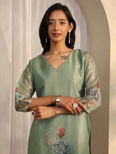Libas Printed Silk Blend Straight Kurta Set For Women (401184XXL)