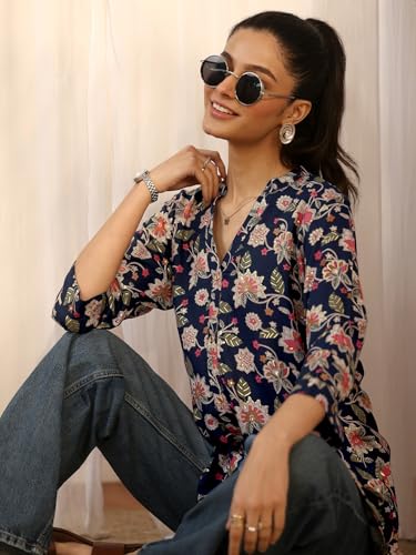 Libas Printed Silk Blend Straight Kurtis (43022S)