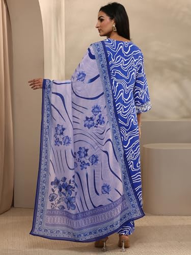 Libas Printed Cotton Blend Straight Kurta With Trousers and Dupatta-99835S