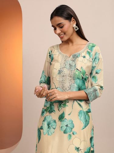 Libas Printed Silk Blend Straight Kurta Set for Women (99839M)