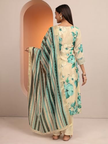 Libas Printed Silk Blend Straight Kurta Set for Women (99839M)