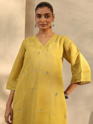 Libas Embroidered Chanderi Cotton A-Line Kurta-43107XXL