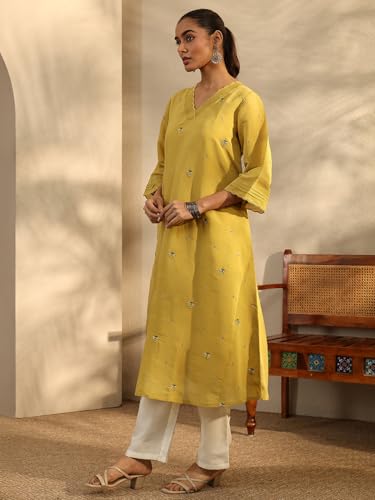 Libas Embroidered Chanderi Cotton A-Line Kurta-43107XXL