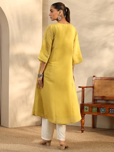 Libas Embroidered Chanderi Cotton A-Line Kurta-43107XXL