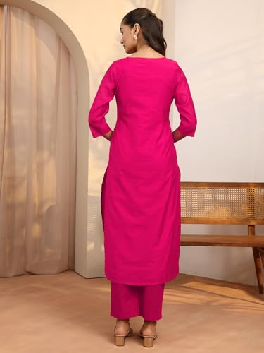 Libas Embroidered Chanderi Silk Straight Kurta for Women (43126M)