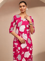 Libas Printed Cotton Blend Straight Kurta With Palazzos-401239S