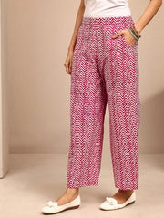 Libas Printed Cotton Blend Straight Kurta With Palazzos-401239S