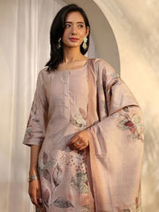 Libas Printed Silk Blend Straight Kurta Set For Women (401394S)