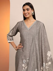 Libas Printed Silk Blend Straight Kurta Set for Women (401399S)