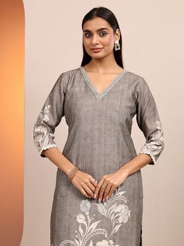 Libas Printed Silk Blend Straight Kurta Set for Women (401399S)